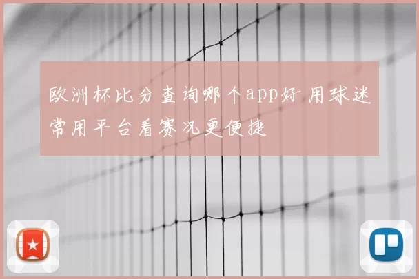 欧洲杯比分查询哪个app好 用球迷常用平台看赛况更便捷
